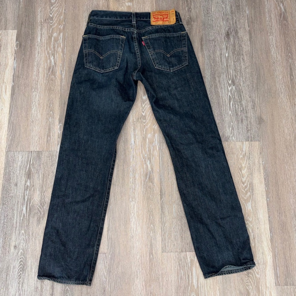 Levi's 501 Original Fit Straight Leg Jeans Dark Indigo Wash W27 L30 - Picture 3 of 7